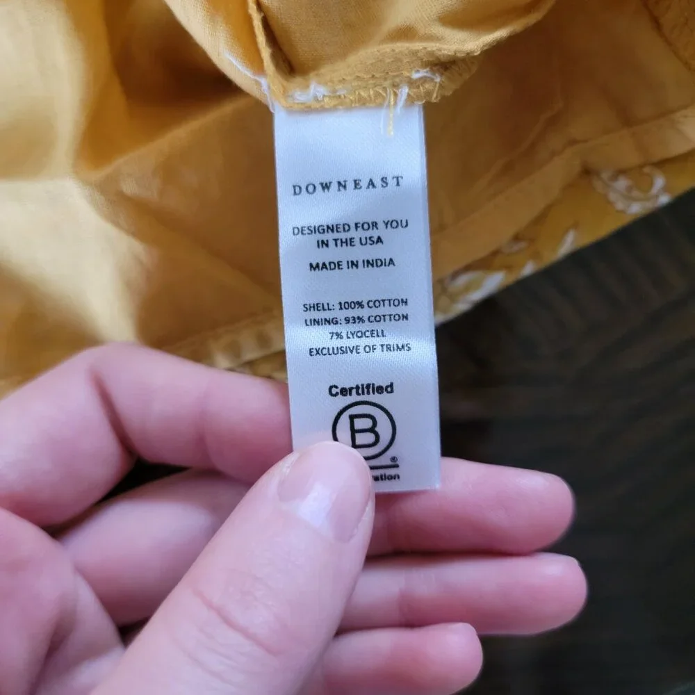 NWT Downeast Mustard Yellow Floral Cotton Midi Dress Size M - Picture 5 of 10